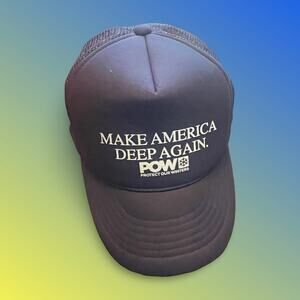 Cobra Protect Our Winters Hat POW Make America Deep Again Blue Trucker Golf Cap